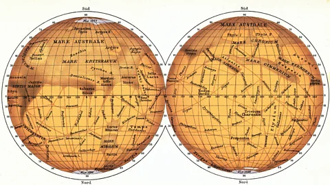 Detlev Van Ravenswaay / Science Photo Library Giovanni Schiaparelli’s map was published in 1888 – he described channels on Mars as ‘canali’ (Credit: Detlev Van Ravenswaay / Science Photo Library)