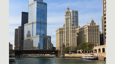Robert Harding World Imagery/Alamy Stock Photo In 1920, work started on the Wrigley Building, named after the chewing gum manufacturer that made its headquarters there (Credit: Robert Harding World Imagery/Alamy Stock Photo)