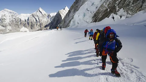 Rex Reaching the highest point on Earth once served as a symbol of “man’s desire to conquer the Universe,” as George Mallory put it (Credit: Rex)