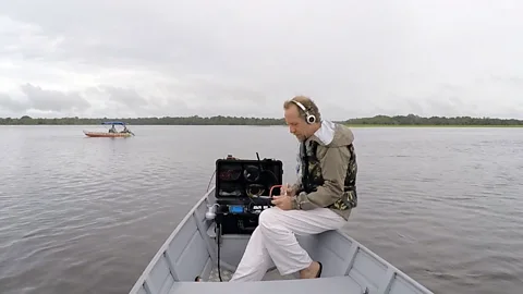 Michel Andre Michel Andre has an elaborate listening apparatus for hearing ocean noise (Credit: Michel Andre)