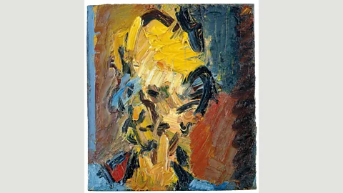 The surfaces of Auerbach’s portraits and landscapes often feature multiple layers of paint (Head of William Feaver
2003, Frank Auerbach, courtesy Marlborough Fine Art)