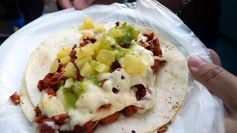 Ron Dollete/Taco al pastor con queso/Flickr/CC BY-ND 2.0 Add cheese and you get a gringa taco (Credit: Ron Dollete/Taco al pastor con queso/Flickr/CC BY-ND 2.0)