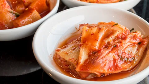 Getty Images The microbial make-up of kimchi keeps changing over time (Credit: Getty Images)