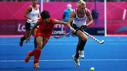 Alex Danson competes in the women's hockey for Great Britain against China at the London 2012 Olympic Games