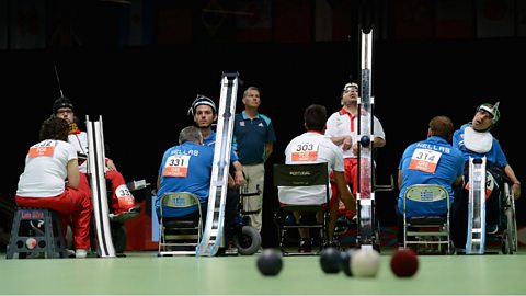 Line-up of boccia players