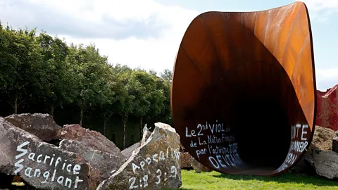 EPA/Alamy Kapoor’s work was repeatedly daubed with anti-Semitic graffiti throughout its residence in the gardens at Versailles (Credit: EPA/Alamy)
