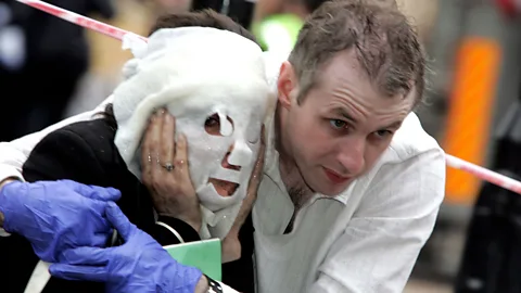 Getty Images Survivors of traumatic events - such as the 2005 Tube bombings in London pictured here - often report of the extraordinary kindness of strangers (Credit: Getty Images)