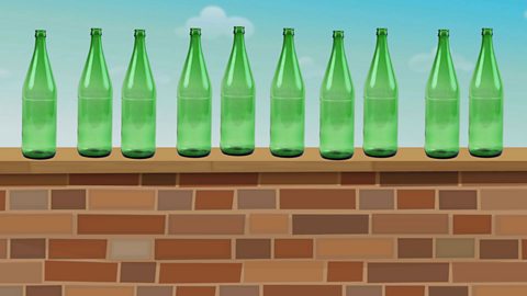 Ten green bottles