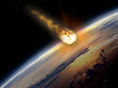 A fiery asteroid heading for earth