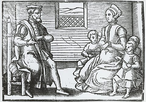 An illustration of puritans in the mid 17th century