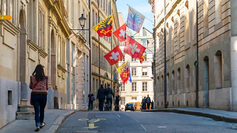 Michał Ludwiczak/Thinkstock Wandering the streets of Geneva's Old Town (Credit: Michał Ludwiczak/Thinkstock)
