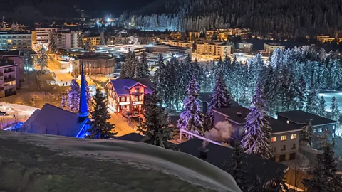 Getty Images On the eve of the World Economic Forum's annual meeting, Davos is fully transformed. (Credit: Getty Images)