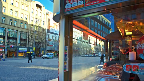 colinspics/Alamy Many of Prague’s legendary sausage stands dot Wenceslas Square (Credit: colinspics/Alamy)