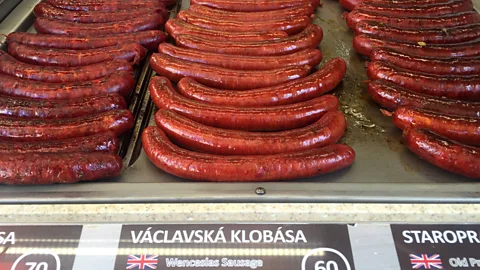 David Farley The kielbasa sold at Prague sausage stands is juicy and deliciously fatty (Credit: David Farley)