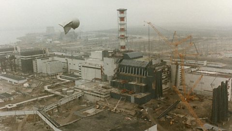 Image of the Chernobyl Nuclear power after the explosion on April 26 1986 in Chernobyl,Ukraine