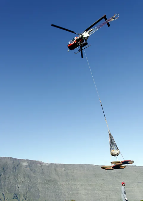 Kevin O´Hara/Alamy Cirque de Mafate is so remote that supplies must be transported by helicopter (Credit: Kevin O´Hara/Alamy)
