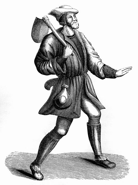 Illustration depicting the costume of a villein