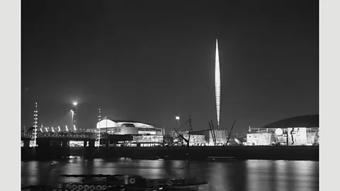 Historic England After the Skylon, a 300m-tall beacon, was dismantled after the 1951 Festival of Britain, it disappeared (Credit: Historic England)