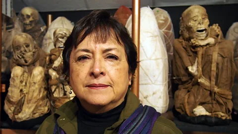 Krista Eleftheriou Bio-anthropologist Dr Sonia Guillen, Peru's leading expert on mummies (Credit: Krista Eleftheriou)
