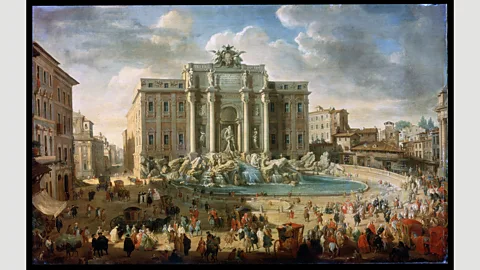 Heritage Image Partnership Ltd/Alamy In his paintings like this one of the Trevi Fountain, Giovanni Paolo Panini focused on the city’s newer structures and modern life (Credit: Heritage Image Partnership Ltd/Alamy)