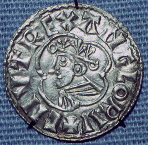 Photo of a silver penny of King Cnut (990-1035)