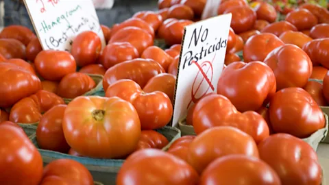 Getty Images Thanks to greater regulation, the low doses of pesticides found on fruit and vegetables shouldn't pose a significant risk to humans (Credit: Getty Images)