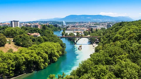 Borges Samuel/Alamy The city is divided by the Rhone River (Credit: Borges Samuel/Alamy)