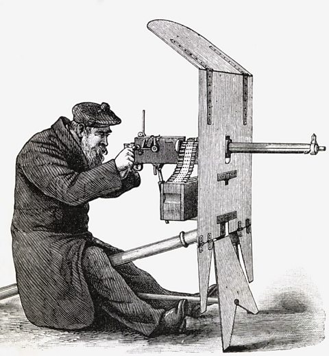 Illustration of a Maxim automatic machine gun