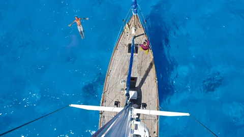 Rob Roberts Brianna and Rob sailed for five days before landing at Palmerston (Credit: Rob Roberts)