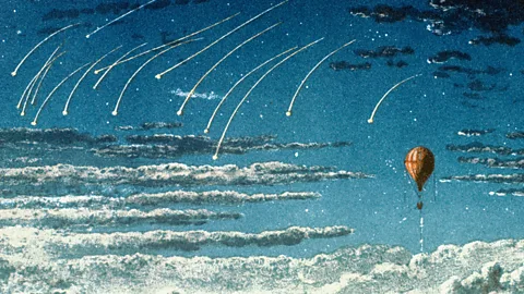 Getty Images Glaisher continued to be inspired by teams across the Channel, including balloonists who flew above the clouds to watch the Leonid meteor shower (Credit: Getty Images)