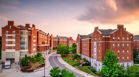 Alamy Dormitory apartment buildings at the University of Georgia in Athens, Georgia, USA. (Credit: Alamy)