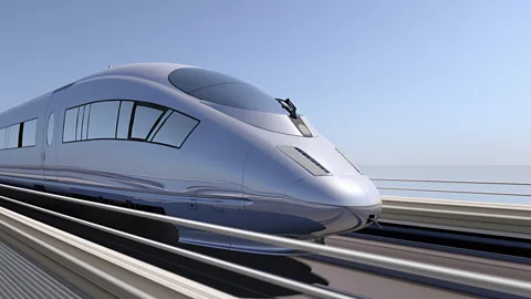 Getty Images The proposed electromagnetic gun would use technology similar to that on maglev trains (Credit: Getty Images)