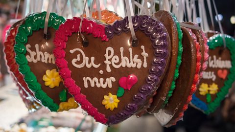 Lebkuchen for sale in Stuttgart Christmas Market, Germany