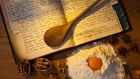 Old handwritten cookbook