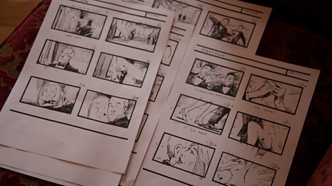 Photograph of a storyboard