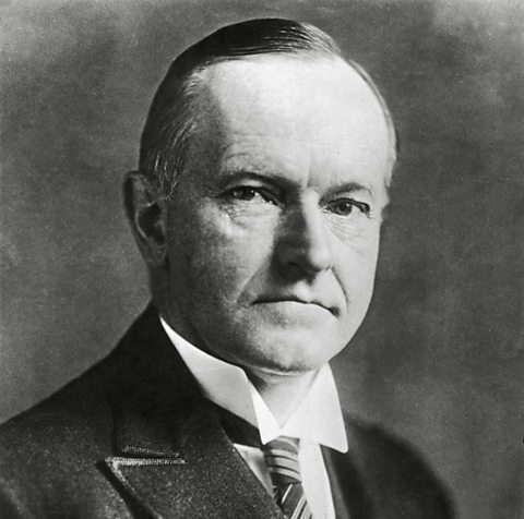 Ffotograff o Calvin Coolidge.