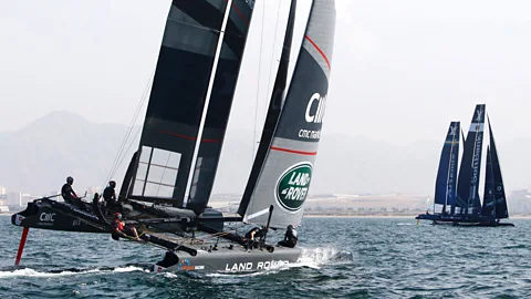 Getty Images Ben Ainslie's Land Rover BAR team in action off the coast of Oman (Credit: Getty Images)