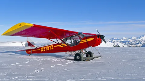Joe Sohm/Getty Claus can land his plane on the surface of a glacier (Credit: Joe Sohm/Getty)