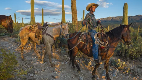 Marc Dozier Andrew Sanders, a cowboy in Saguaro National Park (Credit: Marc Dozier)