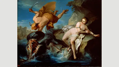 Carle van Loo In Greek mythology, Andromeda is chained to a rock as a sacrifice to the sea monster Cetus (Credit: Carle van Loo)