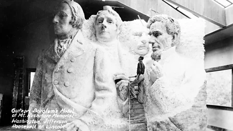 USL Some wanted the monument to feature Western heroes like Red Cloud and Buffalo Bill Cody, but the US presidents, initially to have been carved to mid-torso, won out (Credit: USL)