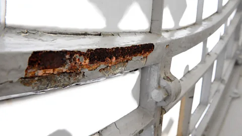 UK Parliament/Jessica Taylor Rust on the iron tracery of the west clock face (Credit: UK Parliament/Jessica Taylor)