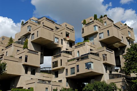 Habitat 67 on St. Helene Island, Montreal, Quebec, Canada, Megapress / Alamy Stock photo