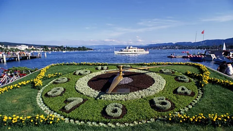 Carpe Diem - Switzerland/Alamy A decorative flower clock in Zurich, Switzerland (Credit: Carpe Diem - Switzerland/Alamy)