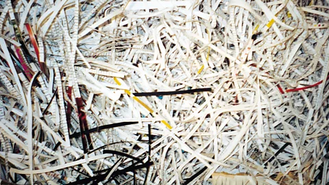 Michael Landy/Parisa Taghizadeh Landy’s correspondence – from the banal to the intimate – was run through a shredder (Credit: Michael Landy/Parisa Taghizadeh)