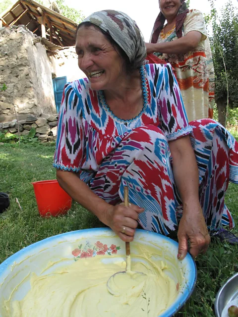 Fredrik van Oudenhoven The cookbook came full circle when the authors returned to the village to distribute copies (Credit: Fredrik van Oudenhoven)