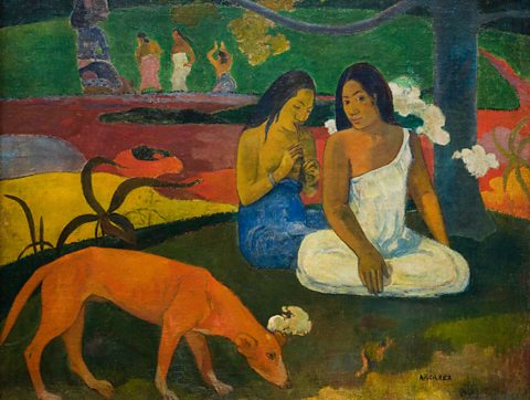 Arearea, Paul Gaugin, 1892, oil on canvas, Masterpics / Alamy Stock Photo
