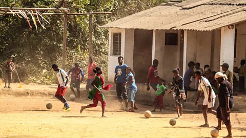 Neelima Vallangi With few opportunities for education and employment, an NGO is trying to help the youth by training them in sports (Credit: Neelima Vallangi)