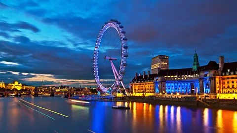Getty Images The platforms can weigh more than 50 London Eyes - and have to be dismantled while at sea (Credit: Getty Images)