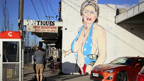 Reuters "We believe it is offensive because of the depiction of a near-naked woman, not on the basis of disrespect to Hillary Clinton,” a local official told ABC News (Credit: Reuters)